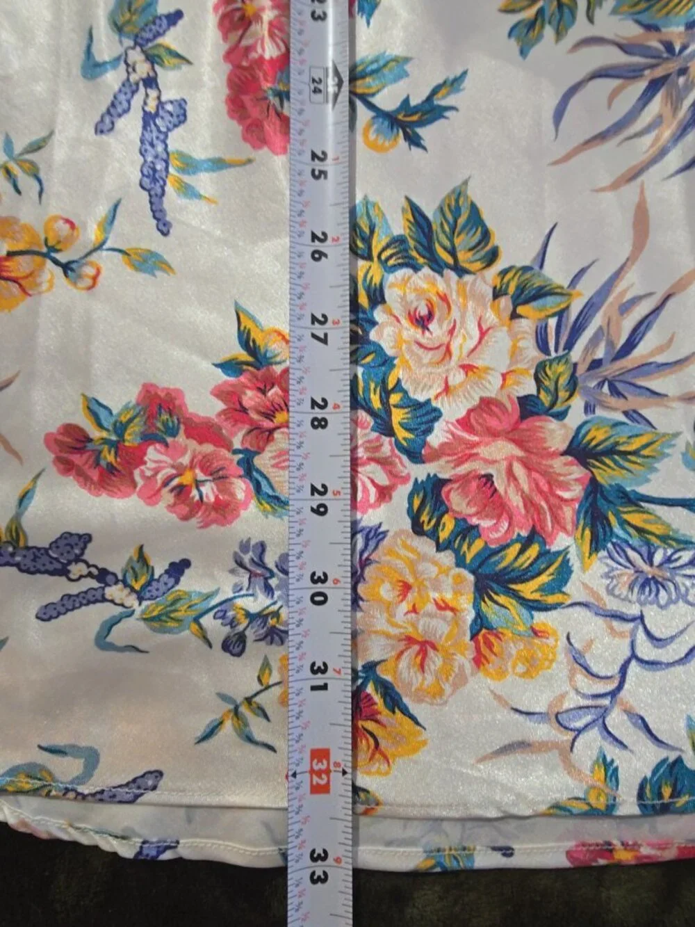 Kathryn Satin Floral Chemise Slip Nightgown Women's Size M